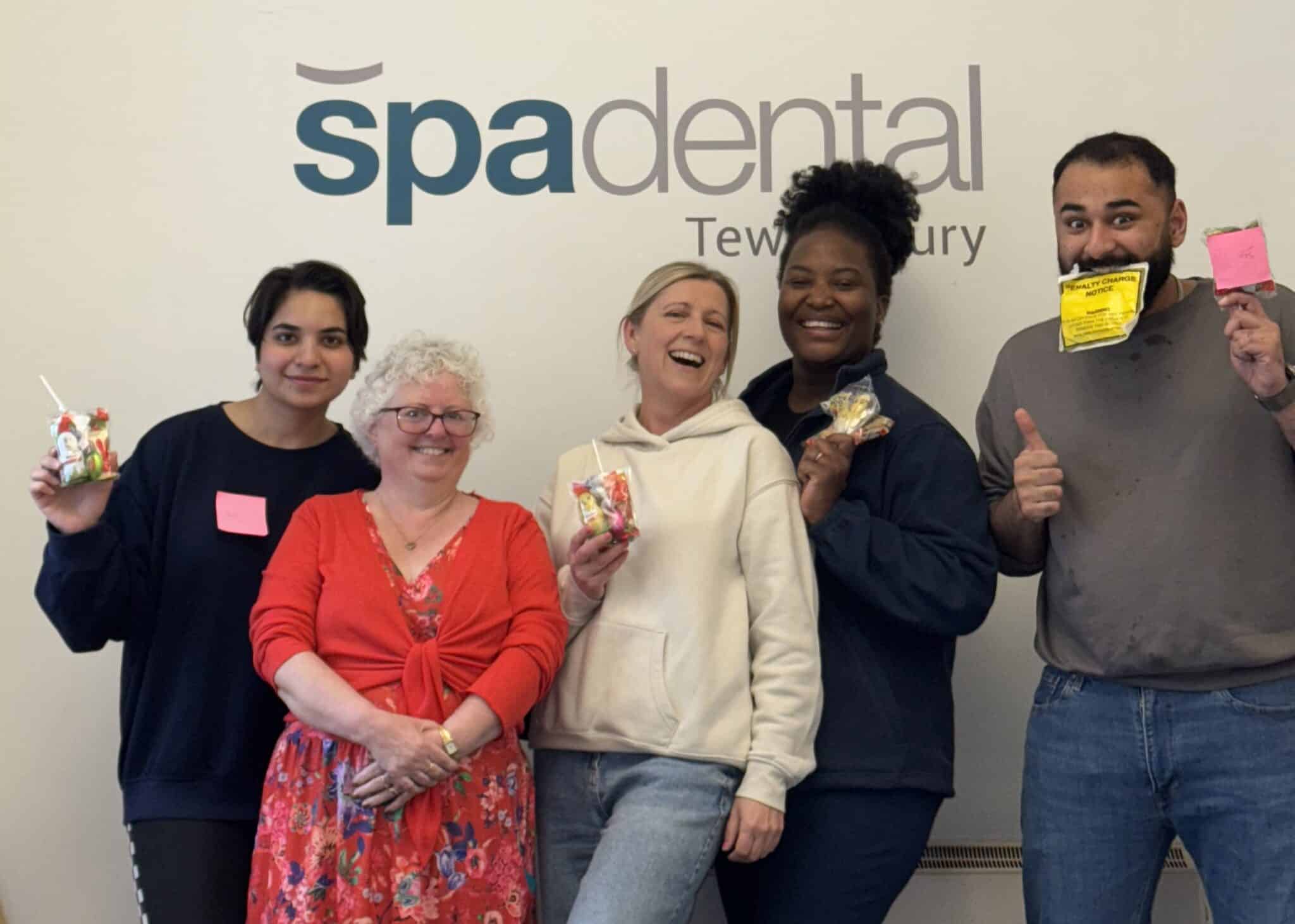 spadental tewesbury team members enjoy working together